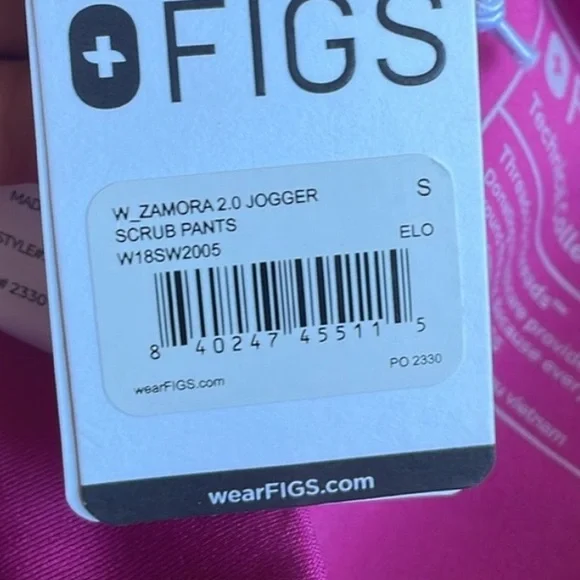 BNWT Size Small Electric Orchid Figs Zamora Joggers - Picture 6 of 6